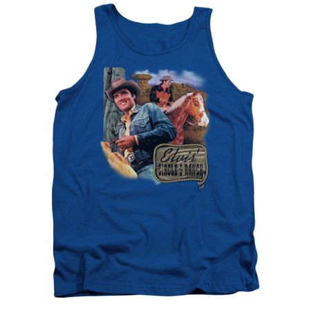 Elvis Presley Shirt Tank Top Ranch Royal Blue Tanktop