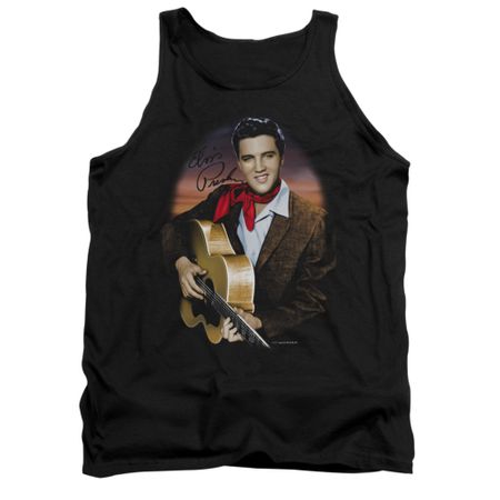 Elvis Presley Shirt Tank Top Red Scarf 2 Black Tanktop