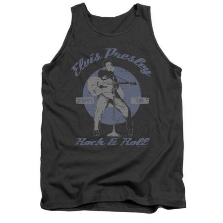 Elvis Presley Shirt Tank Top Rock & Roll Charcoal Tanktop
