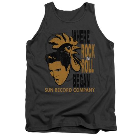 Elvis Presley Shirt Tank Top Rooster Charcoal Tanktop