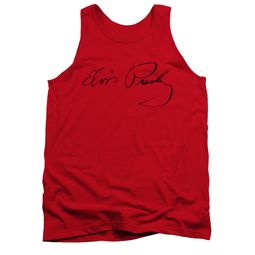 Elvis Presley Shirt Tank Top Signature Sketch Red Tanktop Elvis Presley Shirt Tank Top Signature Sketch Red Tanktop