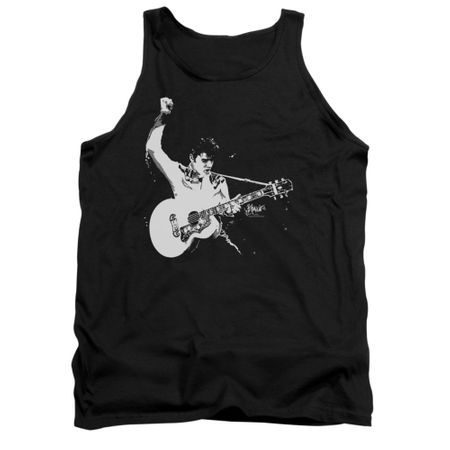 Elvis Presley Shirt Tank Top Strum That Guitar Black Tanktop