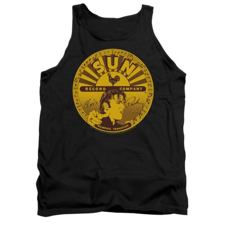 Elvis Presley Shirt Tank Top Sun Records Full Logo Black Tanktop