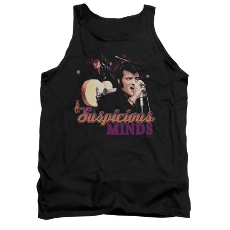 Elvis Presley Shirt Tank Top Suspicious Minds Black Tanktop