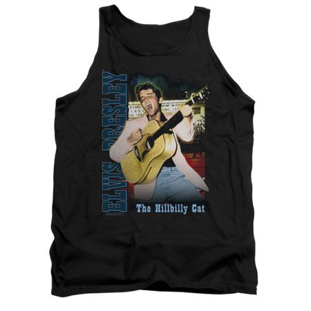Elvis Presley Shirt Tank Top The Hillbilly Cat Black Tanktop