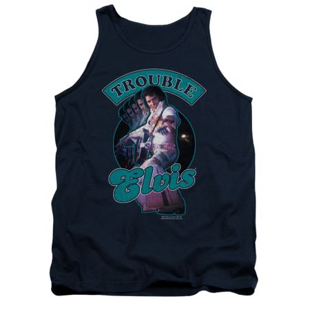 Elvis Presley Shirt Tank Top Total Trouble Soundtrack Navy Tanktop