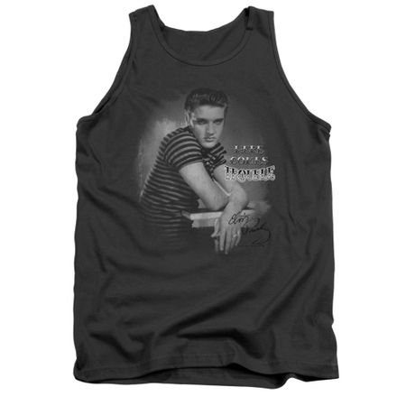 Elvis Presley Shirt Tank Top Trouble Charcoal Tanktop