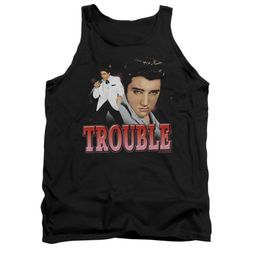 Elvis Presley Shirt Tank Top Trouble In A White Suit Black Tanktop Elvis Presley Shirt Tank Top Trouble In A White Suit Black Tanktop