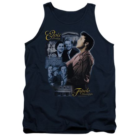 Elvis Presley Shirt Tank Top Tupelo Navy Tanktop