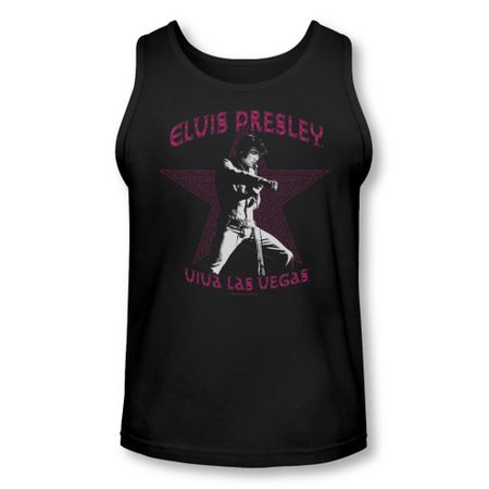 Elvis Presley Shirt Tank Top Viva Las Vegas Star Black Tanktop