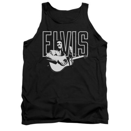 Elvis Presley Shirt Tank Top White Glow Black Tanktop