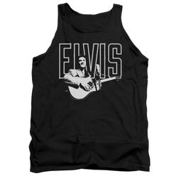 Elvis Presley Shirt Tank Top White Glow Black Tanktop