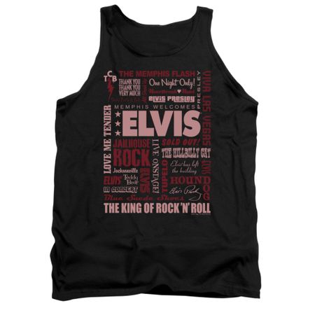 Elvis Presley Shirt Tank Top Whole Lotta Type Black Tanktop