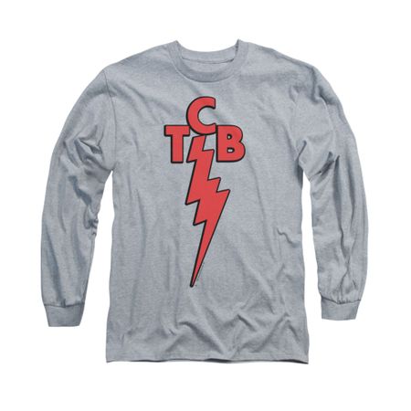 Elvis Presley Shirt TCB Long Sleeve Athletic Heather Tee T-Shirt