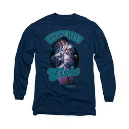 Elvis Presley Shirt Total Trouble Soundtrack Long Sleeve Navy Tee T-Shirt Elvis Presley Shirt Total Trouble Soundtrack Long Sleeve Navy Tee T-Shirt