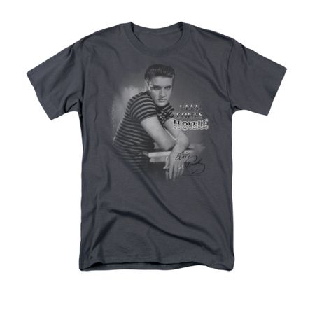 Elvis Presley Shirt Trouble Charcoal T-Shirt