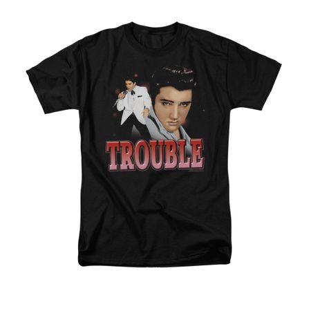 Elvis Presley Shirt Trouble In A White Suit Black T-Shirt