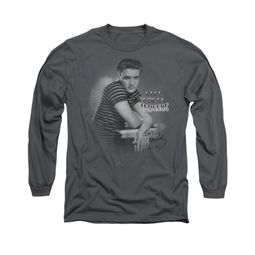 Elvis Presley Shirt Trouble Long Sleeve Charcoal Tee T-Shirt Elvis Presley Shirt Trouble Long Sleeve Charcoal Tee T-Shirt