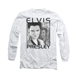 Elvis Presley Shirt Up Front Long Sleeve White Tee T-Shirt Elvis Presley Shirt Up Front Long Sleeve White Tee T-Shirt