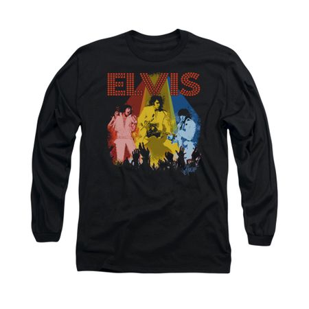Elvis Presley Shirt Vegas Remembered Long Sleeve Black Tee T-Shirt