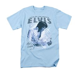 Elvis Presley Shirt Vegas Sparkles Light Blue T-Shirt