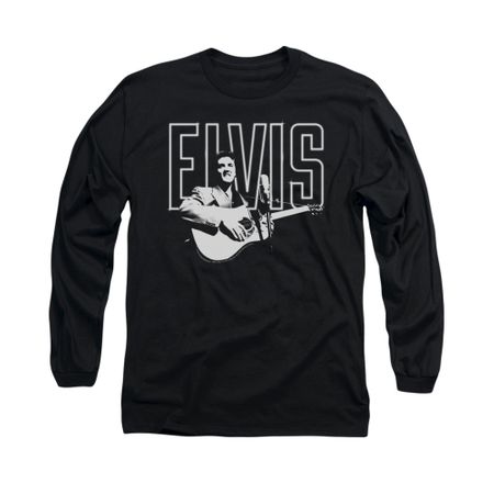 Elvis Presley Shirt White Glow Long Sleeve Black Tee T-Shirt