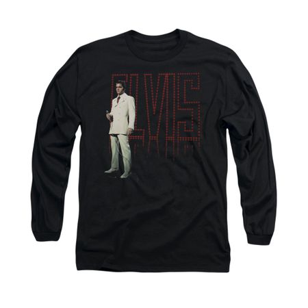 Elvis Presley Shirt White Suit Long Sleeve Black Tee T-Shirt
