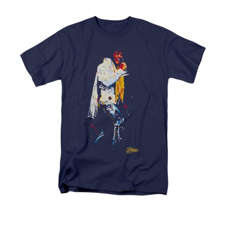 Elvis Presley Shirt Yellow Scarf Navy T-Shirt