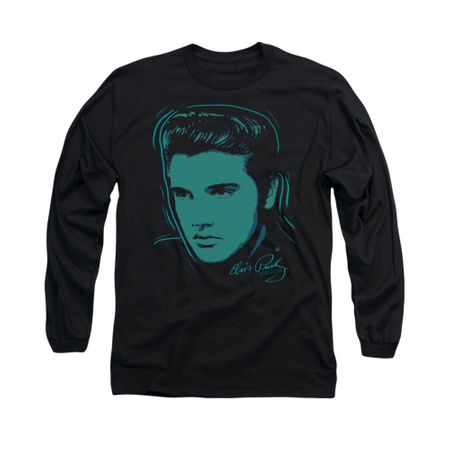 Elvis Presley Shirt Young Dots Long Sleeve Black Tee T-Shirt