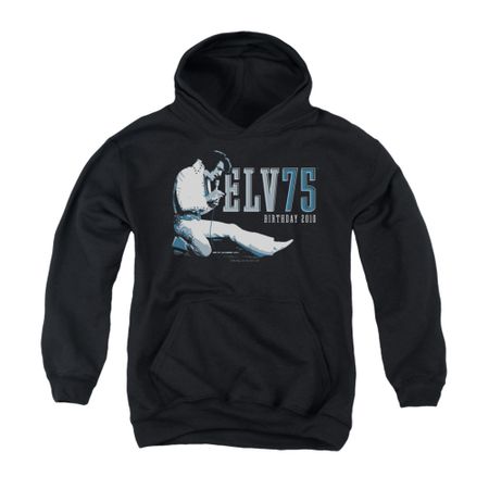 Elvis Presley Youth Hoodie 75 Logo Black Kids Hoody