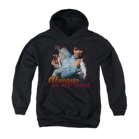 Elvis Presley Youth Hoodie Always On My Mind Black Kids Hoody