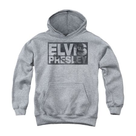 Elvis Presley Youth Hoodie Block Letters Athletic Heather Kids Hoody