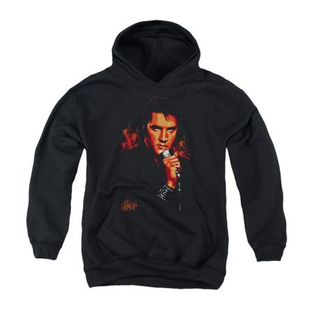 Elvis Presley Youth Hoodie Blue Eyes In The Dark Black Kids Hoody