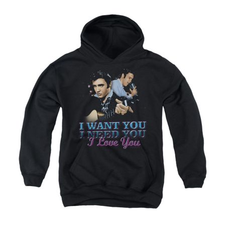 Elvis Presley Youth Hoodie I Want You Black Kids Hoody