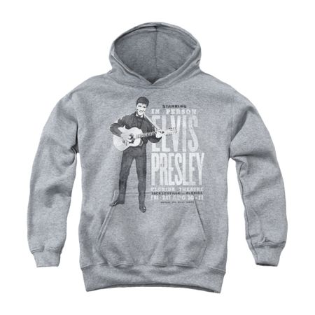 Elvis Presley Youth Hoodie In Person Athletic Heather Kids Hoody