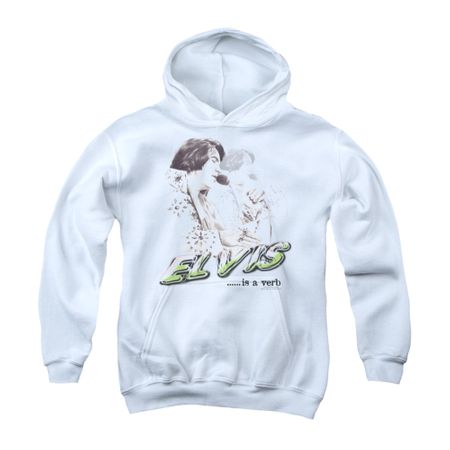 Elvis Presley Youth Hoodie Is A Verb White Kids Hoody