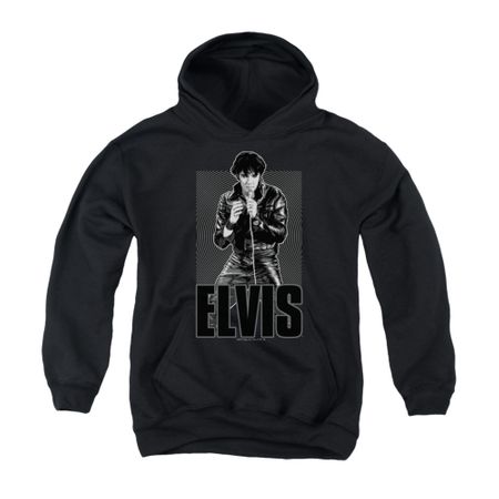 Elvis Presley Youth Hoodie Leather Charcoal Kids Hoody