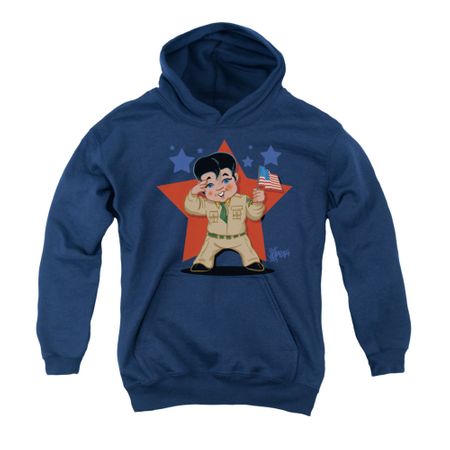 Elvis Presley Youth Hoodie Lil GI Navy Kids Hoody