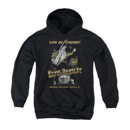 Elvis Presley Youth Hoodie Live In Buffalo Black Kids Hoody