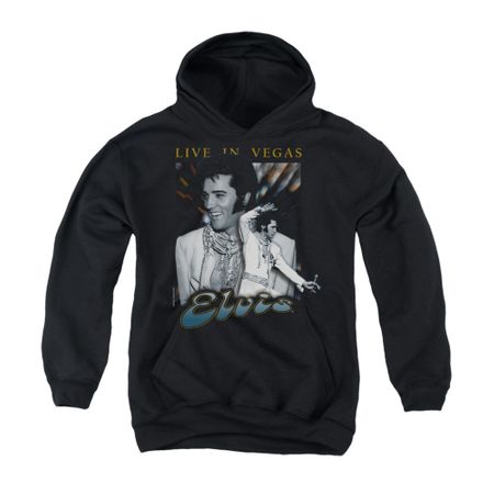 Elvis Presley Youth Hoodie Live In Vegas Black Kids Hoody