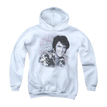 Elvis Presley Youth Hoodie Lonesome Tonight White Kids Hoody