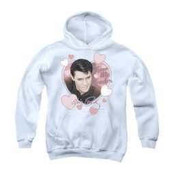 Elvis Presley Youth Hoodie Love Me Tender White Kids Hoody