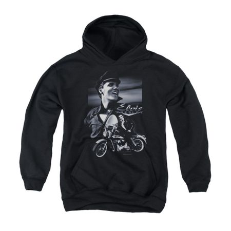 Elvis Presley Youth Hoodie Motorcycle Black Kids Hoody