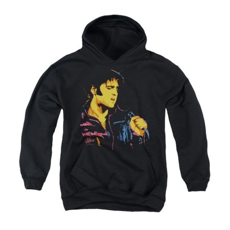 Elvis Presley Youth Hoodie Neon Outline Black Kids Hoody