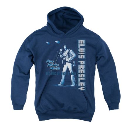 Elvis Presley Youth Hoodie One Night Only Navy Kids Hoody