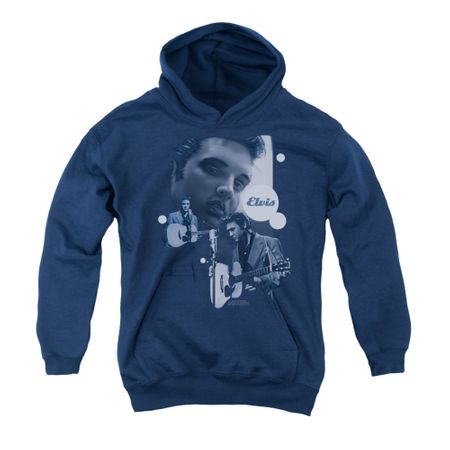 Elvis Presley Youth Hoodie Play That Guitar Navy Kids Hoody