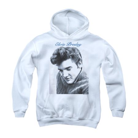 Elvis Presley Youth Hoodie Script Sweater White Kids Hoody
