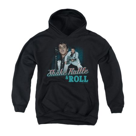 Elvis Presley Youth Hoodie Shake Rattle And Roll Black Kids Hoody