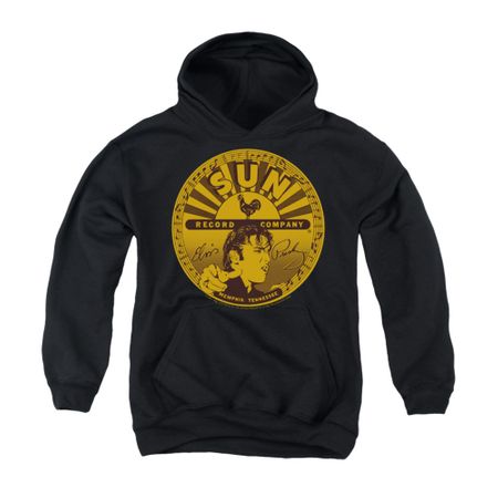 Elvis Presley Youth Hoodie Sun Records Full Logo Black Kids Hoody