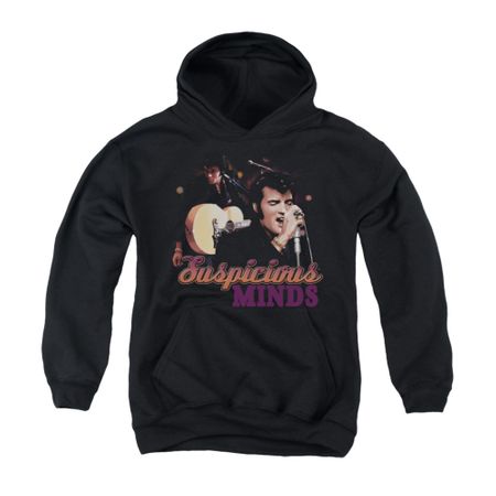 Elvis Presley Youth Hoodie Suspicious Minds Black Kids Hoody